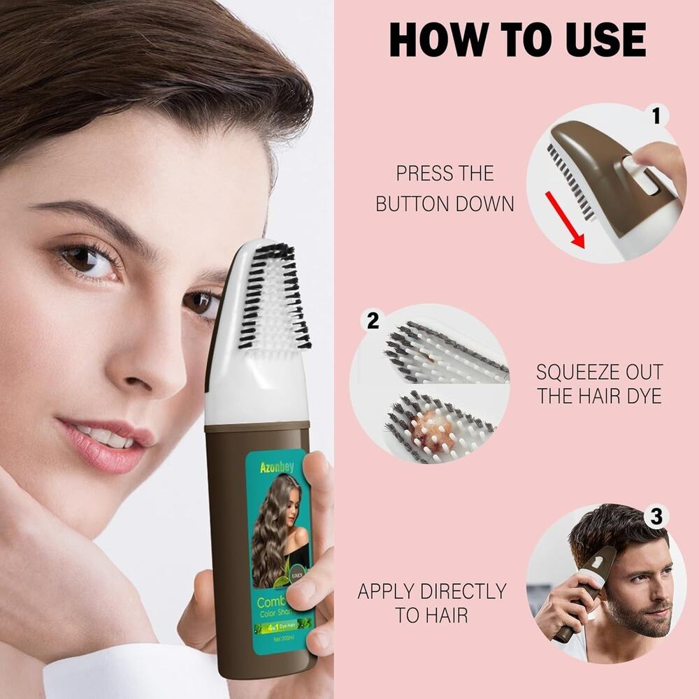 Linen Hair Dye Shampoo,Hair Dye,Hair Color Shampoo,Champu Para Canas 4 in 1 Semi - Picture 3 of 6